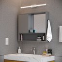 Ver imagem 2 de Armário de Banheiro com Espelho Espelheira 1 Porta e Nicho Luxo - Jm3 Móveis:cinza