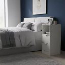 Ver imagem 5 de Mesa de Cabeceira Moderna 25cm – Nicho Organizador e Gavetas