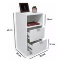 Ver imagem 2 de Mesa de Cabeceira Moderna 25cm – Nicho Organizador e Gavetas