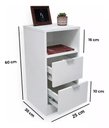 Ver imagem 2 de Mesa de Cabeceira Moderna 25cm – Nicho Organizador e Gavetas