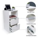 Ver imagem 4 de Mesa de Cabeceira Moderna 25cm – Nicho Organizador e Gavetas