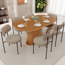 Ver imagem 2 de Cadeira Decorativa Estofada para Sala de Jantar Louise L02 Bouclê Bege - Lyam Decor