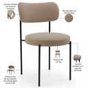Ver imagem 4 de Cadeira Decorativa Estofada para Sala de Jantar Louise L02 Bouclê Bege - Lyam Decor