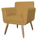 Ver imagem 2 de Conjunto 2 Poltronas Cadeiras Isabella Sala de Estar Veludo Mostarda - Incasa Decor