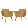 Conjunto 2 Poltronas Cadeiras Isabella Sala de Estar Veludo Mostarda - Incasa Decor - 1