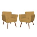 Ver imagem 1 de Conjunto 2 Poltronas Cadeiras Isabella Sala de Estar Veludo Mostarda - Incasa Decor