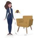Ver imagem 6 de Conjunto 2 Poltronas Cadeiras Isabella Sala de Estar Veludo Mostarda - Incasa Decor