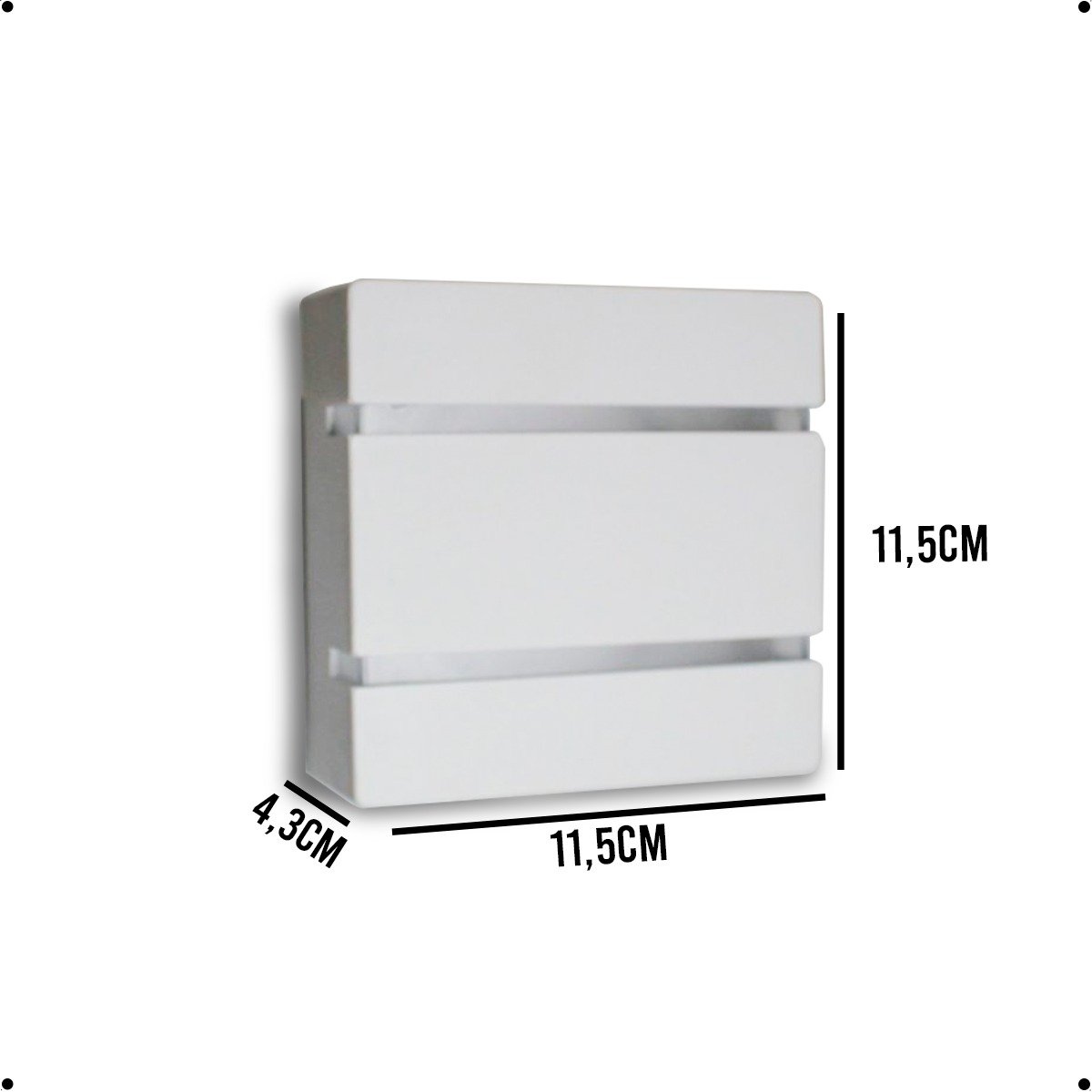 Arandela Slim 2 Frisos 2 Focos  Interna/Externa Branco Bivolt 110v/220v - 2