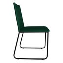 Ver imagem 3 de Kit 6 Cadeiras de Jantar Lille Base Aramado Preta Veludo Verde - Montanaris Decor