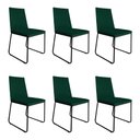 Ver imagem 1 de Kit 6 Cadeiras de Jantar Lille Base Aramado Preta Veludo Verde - Montanaris Decor