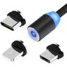 Cabo Carregador Magnético Turbo Usb 3 Em 1 Imã 1 M Led Top - 2