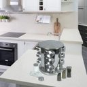 Ver imagem 2 de Porta Temperos Vidro 12 Peças Suporte Giratório Em Inox Top