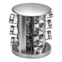 Ver imagem 1 de Porta Temperos Vidro 12 Peças Suporte Giratório Em Inox Top