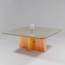 Ver imagem 1 de Mesa Magic Premium 135x135 Mdf/vidro Bom Pastor Naturale/pérola