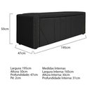 Ver imagem 3 de Kit Cabeceira E Calçadeira Baú King 195cm Corano Preto