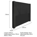 Ver imagem 4 de Kit Cabeceira E Calçadeira Baú King 195cm Corano Preto