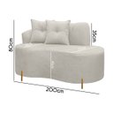 Ver imagem 6 de Sofá Namoradeira Orgânico Grécia 3 Lugares 200cm Bouclê:bouclê Bege Marfim
