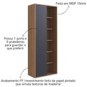 Ver imagem 3 de Estante de Livros Multiuso 1 Porta 5 Prateleiras Grafite / Mel