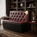 Ver imagem 1 de Poltrona Sofá Booth Prime Marsala e Preta 2 Lugares