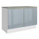 Ver imagem 1 de Balcão de Cozinha 120 cm 2 Portas Branco/Cinza Lux Madesa