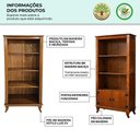 Ver imagem 4 de Kit Cristaleira sem Portas Luiz Xv e Estante Livreiro Rubi Imperial 2 Portas Castanho Madeira