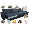 Sofá Retrátil e Reclinável com Molas Ensacadas Cama Inbox Master 3,52M Tecido Suede Azul - 3