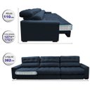 Ver imagem 2 de Sofá Retrátil e Reclinável com Molas Ensacadas Cama Inbox Master 3,52M Tecido Suede Azul