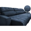 Ver imagem 4 de Sofá Retrátil e Reclinável com Molas Ensacadas Cama Inbox Master 3,52M Tecido Suede Azul