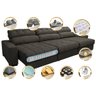 Sofá Retrátil e Reclinável com Molas Ensacadas Cama Inbox Master 3,52M Tecido Suede Café - 3