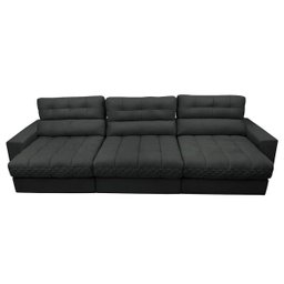 Sofá Retrátil e Reclinável com Molas Ensacadas Cama Inbox Master 3,52M Tecido Suede Cinza - 5
