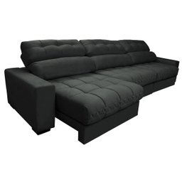 Sofá Retrátil e Reclinável com Molas Ensacadas Cama Inbox Master 3,52M Tecido Suede Cinza - 7