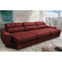 Ver imagem 1 de Sofá Retrátil e Reclinável com Molas Ensacadas Cama Inbox Master 3,52M Tecido Suede Vermelho