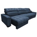 Ver mais imagens de Sofá Retrátil e Reclinável com Molas Ensacadas Cama Inbox Master 3,82M Tecido Suede Azul