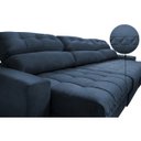 Ver imagem 4 de Sofá Retrátil e Reclinável com Molas Ensacadas Cama Inbox Master 3,82M Tecido Suede Azul