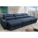 Ver imagem 1 de Sofá Retrátil e Reclinável com Molas Ensacadas Cama Inbox Master 3,82M Tecido Suede Azul