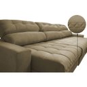 Ver imagem 4 de Sofá Retrátil e Reclinável com Molas Ensacadas Cama Inbox Master 3,82M Tecido Suede Bege