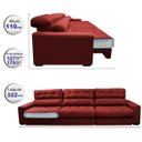 Ver imagem 2 de Sofá Retrátil e Reclinável com Molas Ensacadas Cama Inbox Master 3,82M Tecido Suede Preto