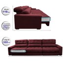 Ver imagem 2 de Sofá Retrátil e Reclinável com Molas Ensacadas Cama Inbox Master 3,82M Tecido Suede Vermelho