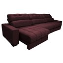 Ver mais imagens de Sofá Retrátil e Reclinável com Molas Ensacadas Cama Inbox Master 3,82M Tecido Suede Vermelho