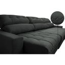 Ver imagem 4 de Sofá Retrátil e Reclinável com Molas Ensacadas Cama Inbox Master 3,82M Tecido Suede Cinza