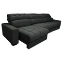 Ver mais imagens de Sofá Retrátil e Reclinável com Molas Ensacadas Cama Inbox Master 3,82M Tecido Suede Cinza