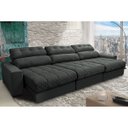 Ver imagem 1 de Sofá Retrátil e Reclinável com Molas Ensacadas Cama Inbox Master 3,82M Tecido Suede Cinza