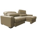 Ver mais imagens de Sofá Retrátil e Reclinável com Molas Ensacadas Cama Inbox Master 2,12M Tecido Suede Bege