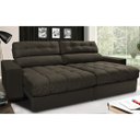 Ver imagem 1 de Sofá Retrátil e Reclinável com Molas Ensacadas Cama Inbox Master 2,12M Tecido Suede Café