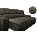 Ver imagem 4 de Sofá Retrátil e Reclinável com Molas Ensacadas Cama Inbox Master 2,12M Tecido Suede Café
