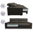 Ver imagem 2 de Sofá Retrátil e Reclinável com Molas Ensacadas Cama Inbox Master 2,12M Tecido Suede Café