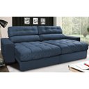 Ver imagem 1 de Sofá Retrátil e Reclinável com Molas Ensacadas Cama Inbox Master 2,12M Tecido Suede Azul