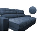 Ver imagem 4 de Sofá Retrátil e Reclinável com Molas Ensacadas Cama Inbox Master 2,12M Tecido Suede Azul