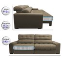 Ver imagem 2 de Sofá Retrátil e Reclinável com Molas Ensacadas Cama Inbox Master 2,12M Tecido Suede Castor