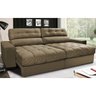 Sofá Retrátil e Reclinável com Molas Ensacadas Cama Inbox Master 2,12M Tecido Suede Castor - 1
